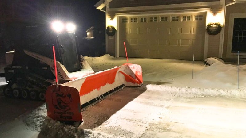 We have the best in snow removal equipment such as a skid steer snow plow to take care of smaller spaces.